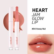 Peripera - Heart Jam Glow Lip - 04 Honey Nut - Rossetto Gloss Effect