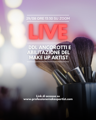 DDL Ancorotti e il video della diretta del 29 agosto di Professione Make Up Artist