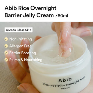 Abib - Maschera Notte Levigante Rice Probiotics Over Night Barrier Idratante, Rigenerante