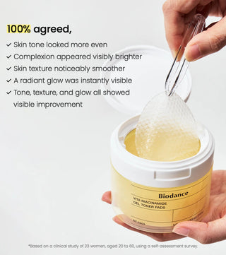 Biodance - Vita Niacinamide Gel Toner Pads – Tonico/Trattamento Illuminante con Niacinamide e Glutatione