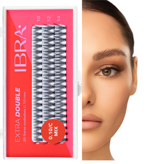 Ibra Make Up - Ciglia finte a ciuffetto Extra Double Mix - Professional Make Up Lashes