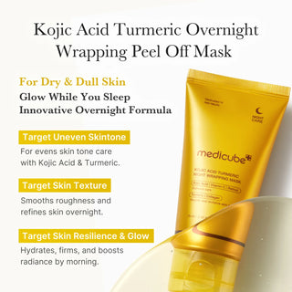 Medicube - Kojic Acid Turmeric Night Wrapping Mask - Maschera Notte Illuminante Uniformante