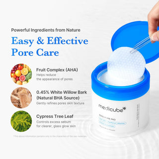Medicube - Zero Pore Pad - Dischetti esfolianti viso con AHA e BHA per pori dilatati, punti neri e pelle irregolare
