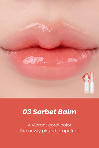 Rom&nd Glasting Melting Balm – Balsamo Labbra Lucido, Effetto Glossy Idratante - Sorbet Balm